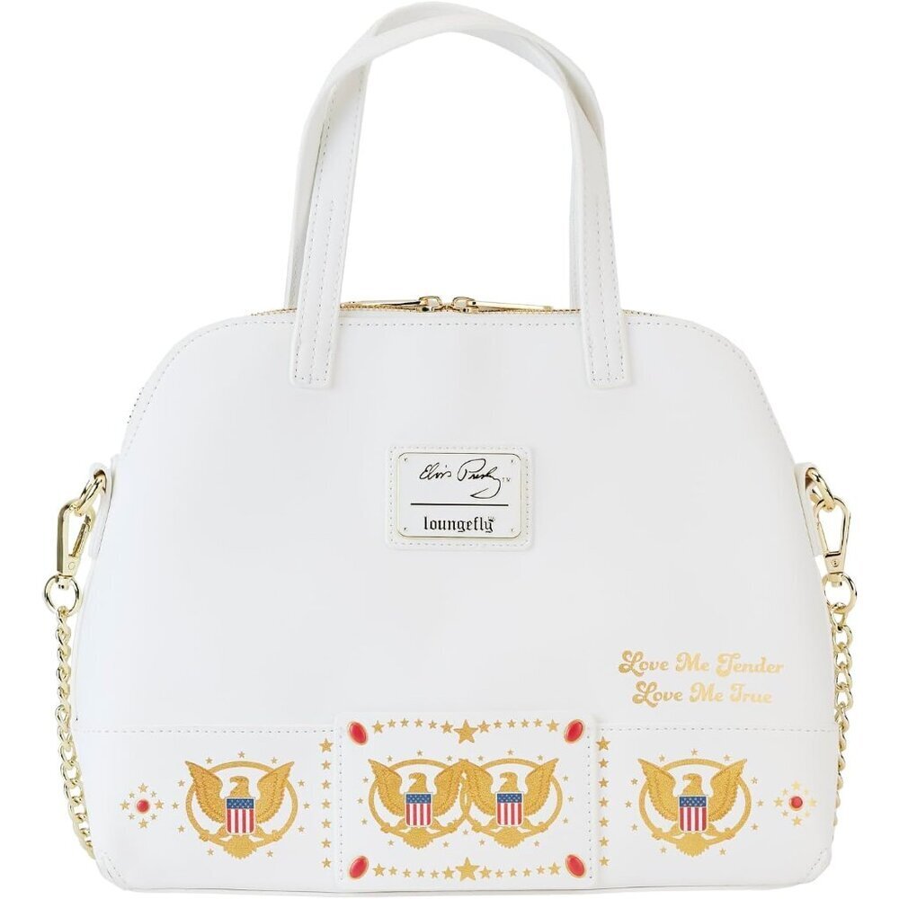 Elvis Presley Aloha Jumpsuit Cosplay Crossbody Bag Faux Leather Gold Hardware - Picture 3 of 5
